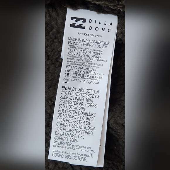 🔥 Billabong Barlow Sherpa Lined Jacket ABYJK00184 Men's Sz Medium NWT MSRP $140 - Picture 5 of 14